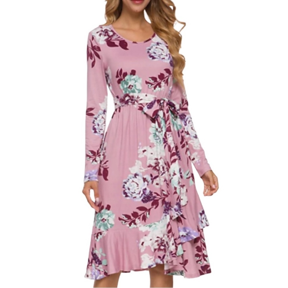 Levaca Floral Empire Midi dress size M NWT